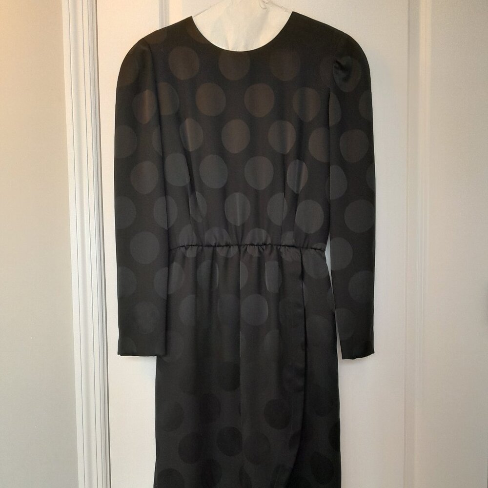 Liz Claiborne Perky Satin Dot Dress - Black